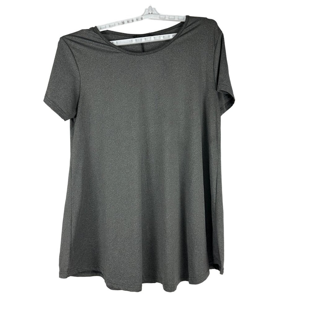Love U Dear Womens Gray Short Sleeve Tunic Top Size XXL Stretch